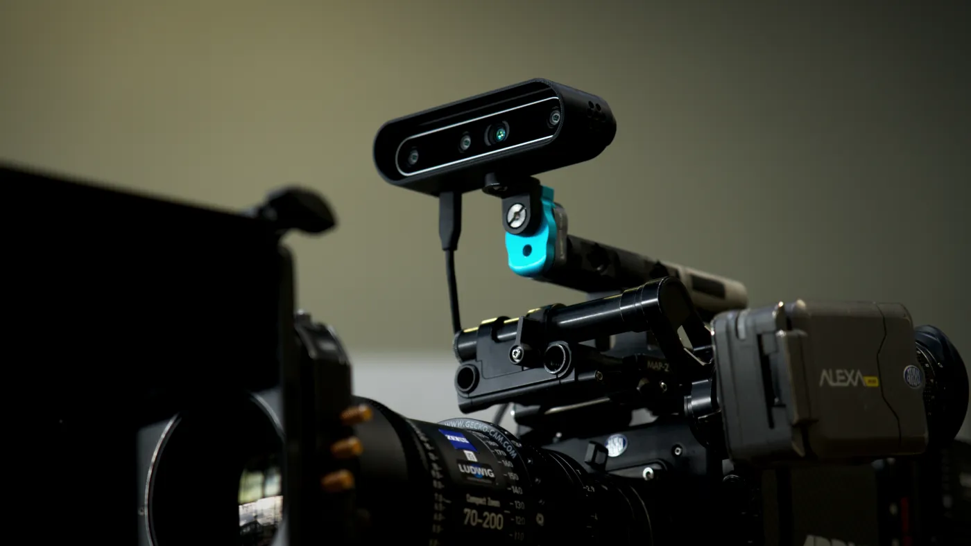 3D-Sensor über dem Objektiv einer ALEXA